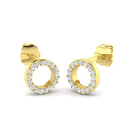 Circle of Life Diamond Earrings 0.15ct G/SI Quality 9k Yellow Gold - All Diamond
