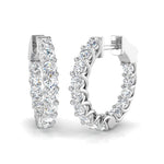 Classic Diamond Hoop Earrings 2.00ct G/SI 18k White Gold 20.0mm - All Diamond