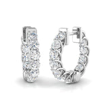 Classic Diamond Hoop Earrings 3.00ct G/SI 18k White Gold 20.0mm - All Diamond