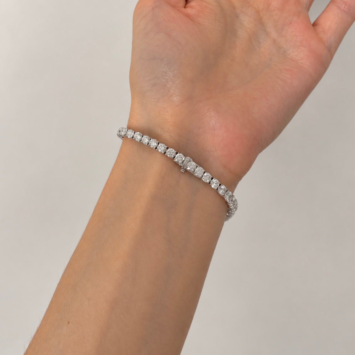 Classic Diamond Tennis Bracelet 10.00ct G/SI in 18k White Gold - All Diamond