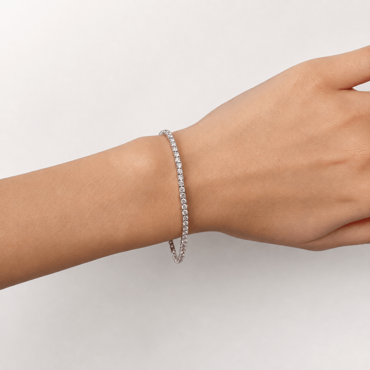 Classic Diamond Tennis Bracelet 4.00ct G/SI in 18k White Gold - All Diamond