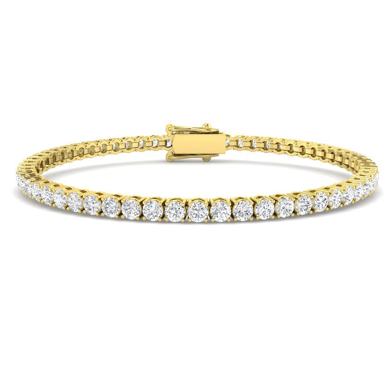 Classic Diamond Tennis Bracelet 5.00ct G/SI in 18k Yellow Gold - All Diamond