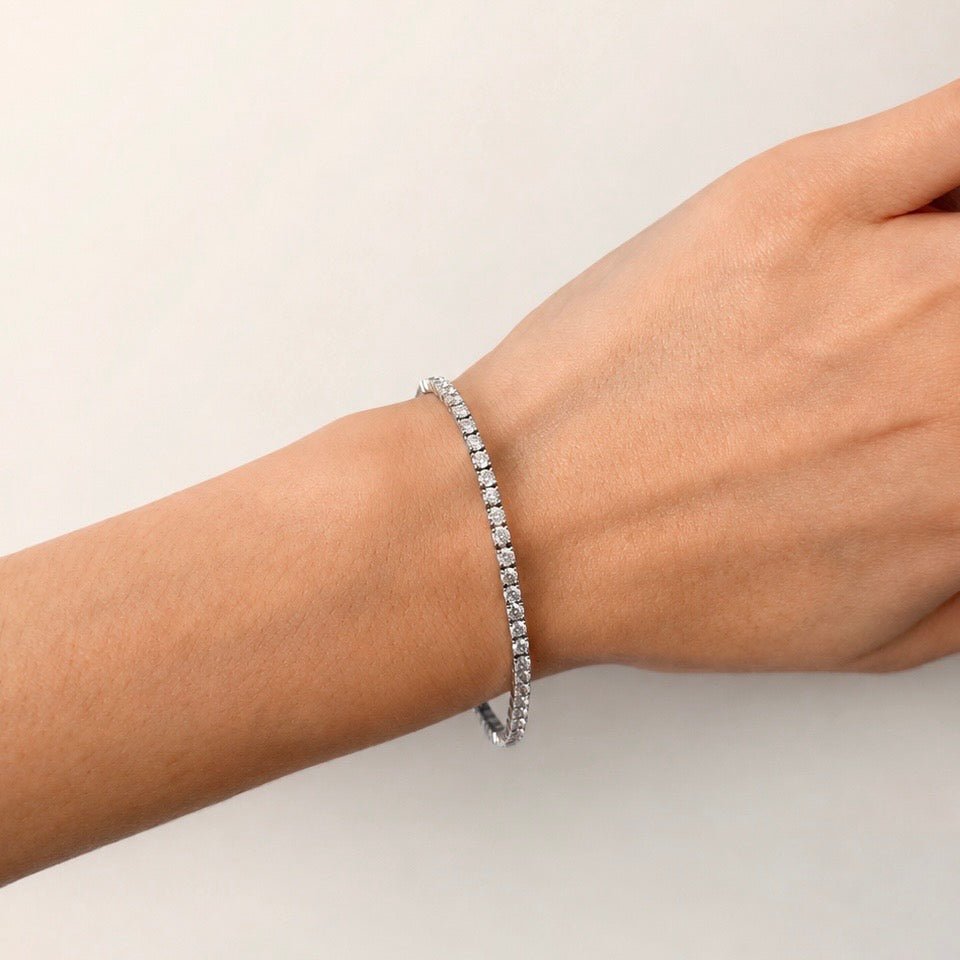 Classic Diamond Tennis Bracelet 6.00ct G/SI in 18k White Gold - All Diamond