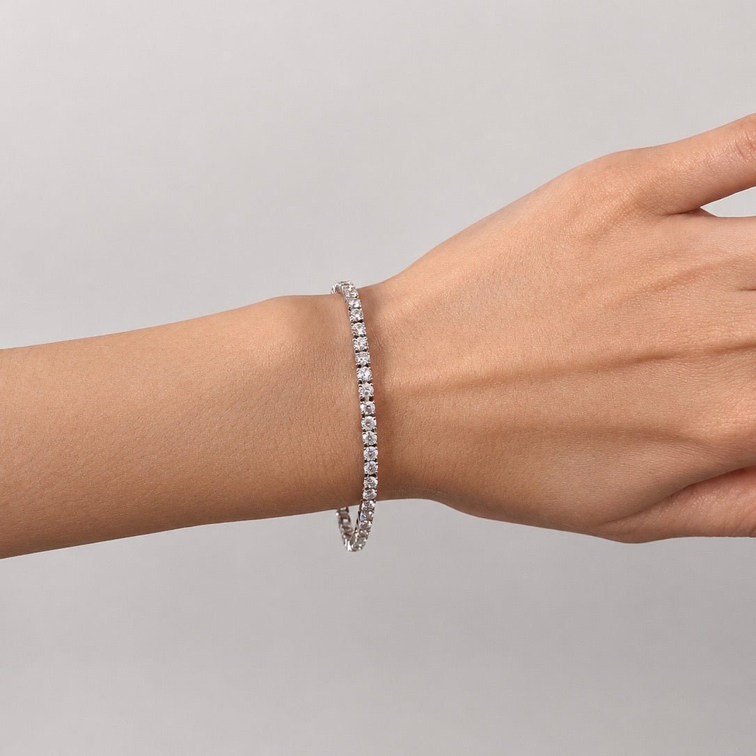 Classic Diamond Tennis Bracelet 8.00ct G/SI in 18k White Gold - All Diamond