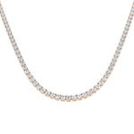 Classic Diamond Tennis Necklace 16.20ct G/SI Quality 18k Rose Gold - All Diamond