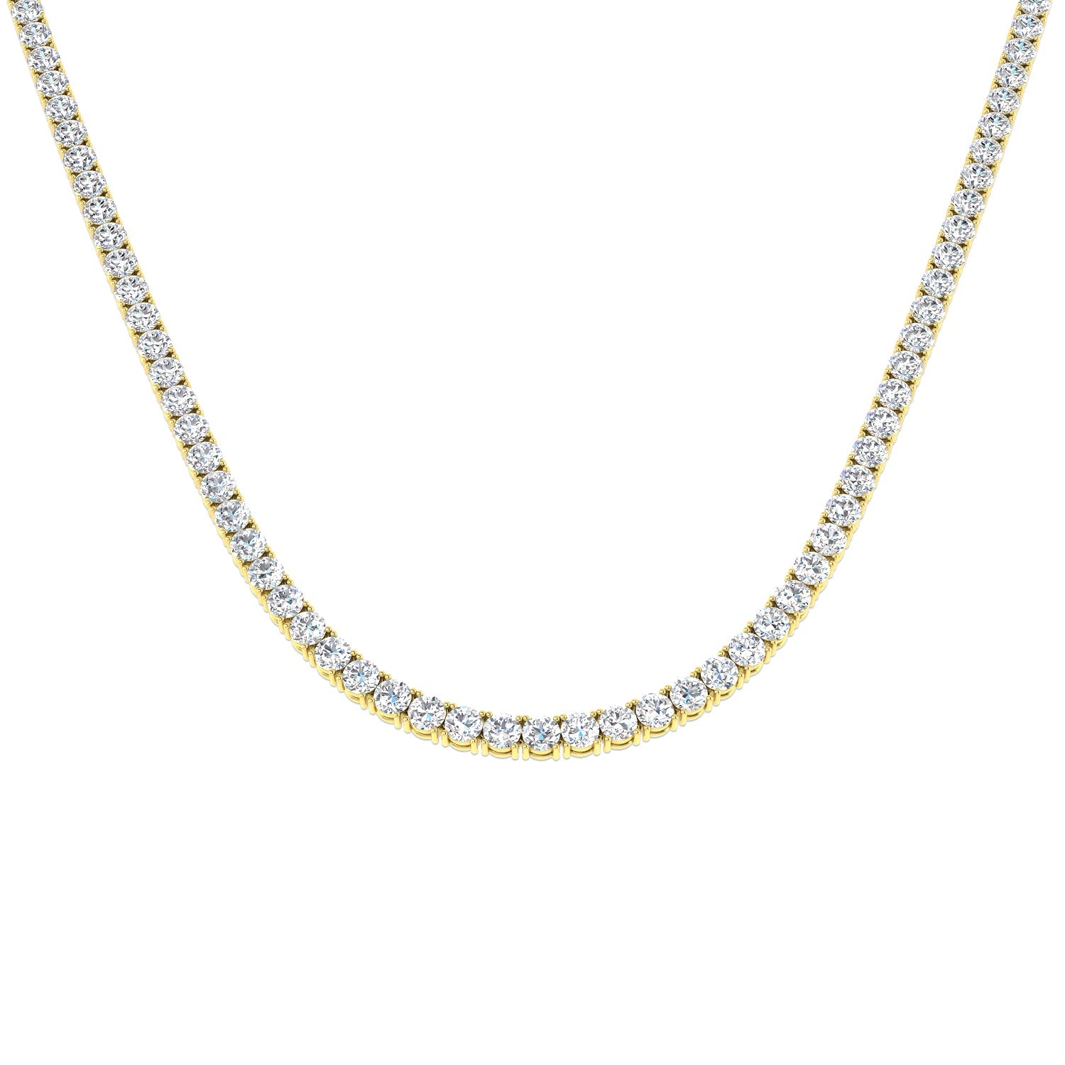 Classic Diamond Tennis Necklace 18.50ct G/SI Quality 18k Yellow Gold - All Diamond