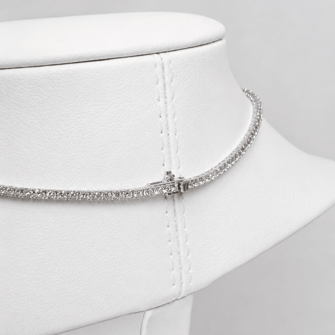 Classic Diamond Tennis Necklace 4.50ct G/SI Quality 18k White Gold - All Diamond