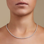 Classic Diamond Tennis Necklace 8.00ct G/SI Quality 18k White Gold - All Diamond