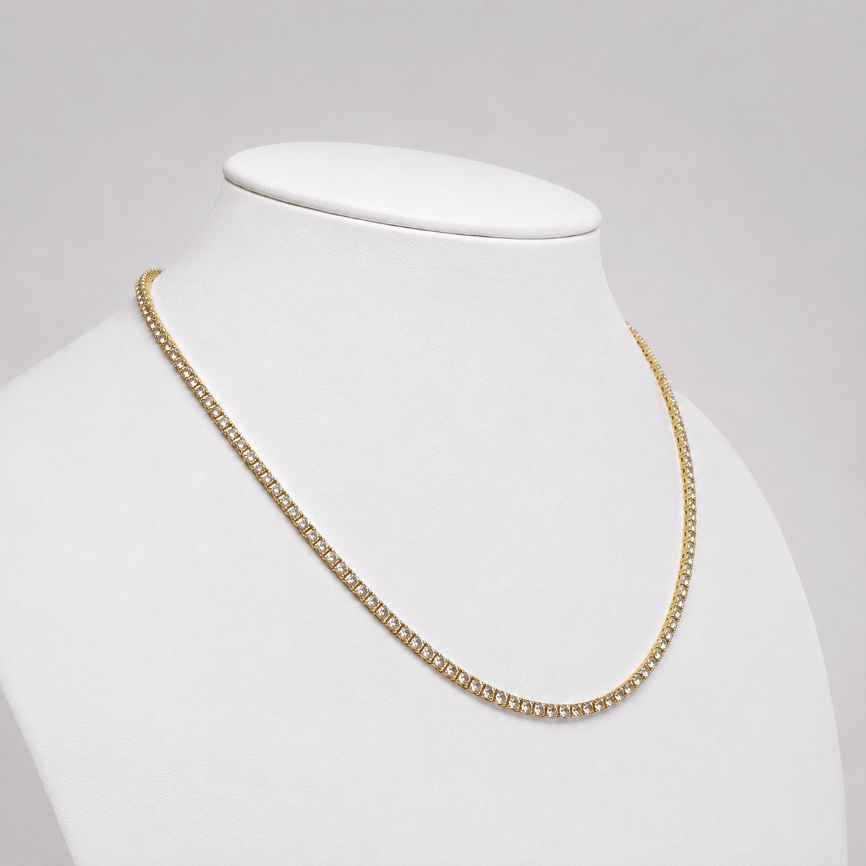 Classic Diamond Tennis Necklace 8.50ct G/SI Quality 18k Yellow Gold - All Diamond