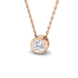 Classic Rub Over Diamond Solitaire Pendant 0.40ct G/SI 18k Rose Gold - All Diamond