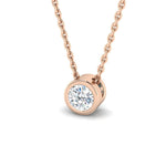 Classic Rub Over Diamond Solitaire Pendant 0.50ct G/SI 18k Rose Gold - All Diamond