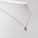 Classic Rub Over Diamond Solitaire Pendant 0.75ct G/SI 18k White Gold - All Diamond