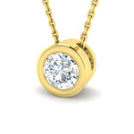 Classic Rub Over Diamond Solitaire Pendant 0.75ct G/SI 18k Yellow Gold - All Diamond