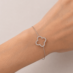 Clover Diamond Bracelet 0.15ct G/SI Quality in 18k White Gold - All Diamond