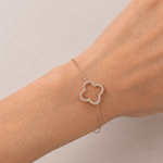Clover Diamond Bracelet 0.15ct G/SI Quality in 18k Yellow Gold - All Diamond