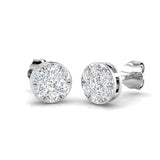 Cluster Diamond Earrings 0.50ct G/SI Quality in 18k White Gold - All Diamond