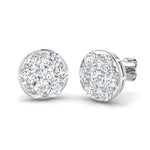 Cluster Diamond Earrings 2.00ct G/SI Quality in 18k White Gold - All Diamond