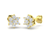 Daisy Diamond Cluster Earrings 0.50ct G/SI in 18k Yellow Gold - All Diamond