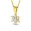 Daisy Diamond Cluster Pendant Necklace 0.25ct G/SI 18k Yellow Gold