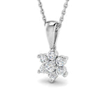 Daisy Diamond Cluster Pendant Necklace 0.25ct G/SI 9k White Gold - All Diamond