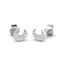 Diamond 0.07ct G/SI Moon Stud Earrings in 9k White Gold - All Diamond