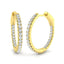 Diamond Claw Hoop Earrings 0.50ct G/SI Quality 18k Yellow Gold 18.0mm - All Diamond