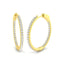 Diamond Claw Hoop Earrings 0.70ct G/SI Quality 18k Yellow Gold 24.0mm