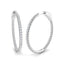 Diamond Claw Hoop Earrings 0.90ct G/SI Quality 18k White Gold 29.0mm