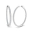 Diamond Claw Hoop Earrings 1.50ct G/SI Quality 18k White Gold 34.0mm