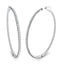 Diamond Claw Hoop Earrings 1.75ct G/SI Quality 18k White Gold 49.0mm