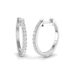 Diamond Claw Set Hoop Earrings 0.30ct G/SI Quality 18k White Gold - All Diamond