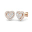 Diamond Cluster Halo Heart Earrings 0.65ct G/SI 18k Rose Gold