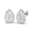 Diamond Cluster Pear Earrings 1.30ct G/SI Quality 18k White Gold - All Diamond