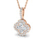 Diamond Cluster Pendant Necklace 0.30ct G/SI 18k Rose Gold 8.0x13.4