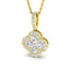 Diamond Cluster Pendant Necklace 0.30ct G/SI 18k Yellow Gold 8.0x13.4
