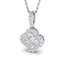 Diamond Cluster Pendant Necklace 0.30ct G/SI 9k White Gold 8.0x13.4 - All Diamond