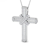 Diamond Cross Baguette & Round Diamonds 2.30ct In 9k White Gold - All Diamond