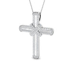 Diamond Cross Baguette & Round Diamonds 3.15ct In 9k White Gold - All Diamond