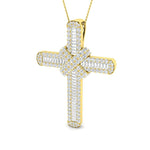 Diamond Cross Baguette & Round Diamonds 7.15ct In 18k Yellow Gold - All Diamond