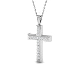 Diamond Cross Necklace with 0.11ct G/SI Quality Diamonds 9k White Gold - All Diamond