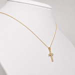 Diamond Cross Necklace with 0.25ct G/SI Diamonds in 9k Yellow Gold - All Diamond