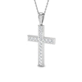 Diamond Cross Necklace with 0.50ct G/SI Diamonds in 9k White Gold - All Diamond