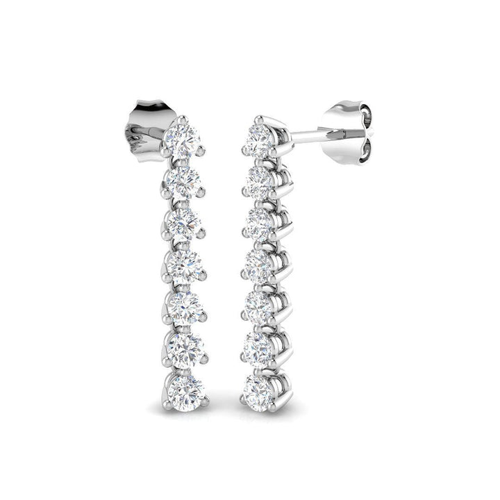 Diamond Drop Earrings 0.75ct G/SI Quality in 18k White Gold 3.0mm