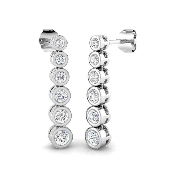 Diamond Drop Earrings 0.80ct G/SI Quality in 18k White Gold 4.3mm