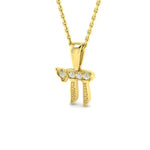 Diamond Hai (Chai) Pendant Necklace 0.03ct G/SI Quality 18k Yellow Gold - All Diamond