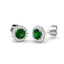 Diamond Halo Emerald Earrings 1.30ct Set in 9k White Gold