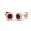 Diamond Halo Ruby Earrings 1.15ct Set in 9k Rose Gold