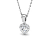 Diamond Heart Halo Pendant Necklace 0.25ct G/SI 9k White Gold - All Diamond