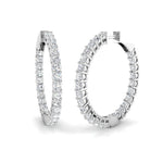 Diamond Hoop Earrings 1.50ct G/SI Quality Diamonds 18k White Gold - All Diamond