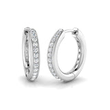 Diamond Huggie Hoop Earrings 0.17ct G/SI Quality in 18k White Gold - All Diamond